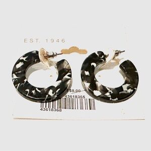 Black and White Hoop Earrings